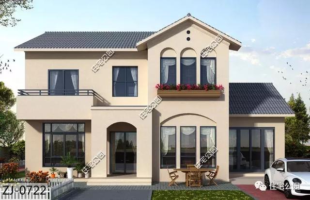 15X11米2層農(nóng)村小洋樓設(shè)計(jì)方案圖，漂亮、洋氣