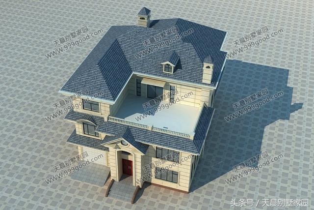 40萬帶大露臺的三層別墅設(shè)計(jì)圖，漂亮、高端