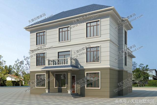 40萬帶大露臺的三層別墅設(shè)計(jì)圖，漂亮、高端