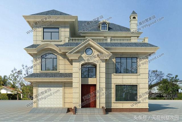 40萬帶大露臺的三層別墅設(shè)計(jì)圖，漂亮、高端