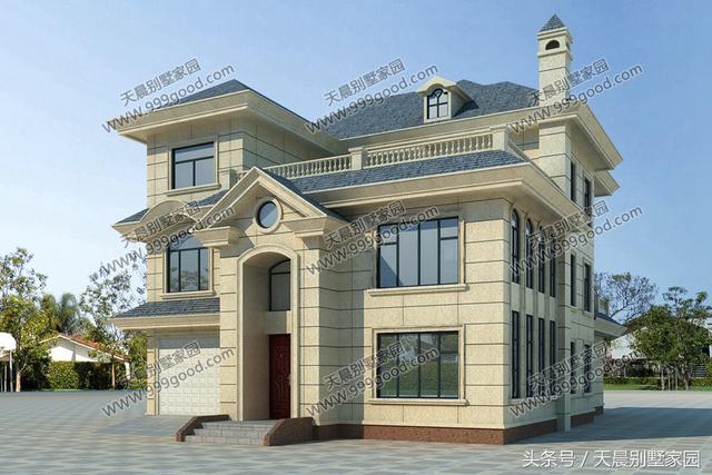 40萬帶大露臺的三層別墅設(shè)計(jì)圖，漂亮、高端