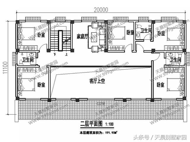 20X11米中式徽派2層別墅設(shè)計(jì)圖，喜歡徽派建筑的過來看看