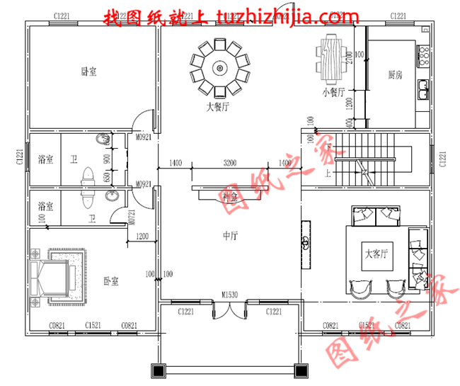 鄉(xiāng)下二層樓房設(shè)計圖，大窗戶打造的客廳，一起享受大面積采光的溫暖