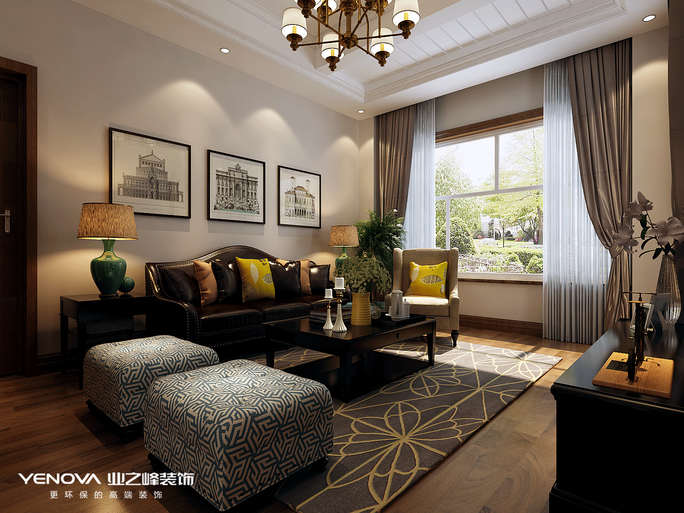 碧桂園別墅設計美式風格裝修效果圖，高端、大氣