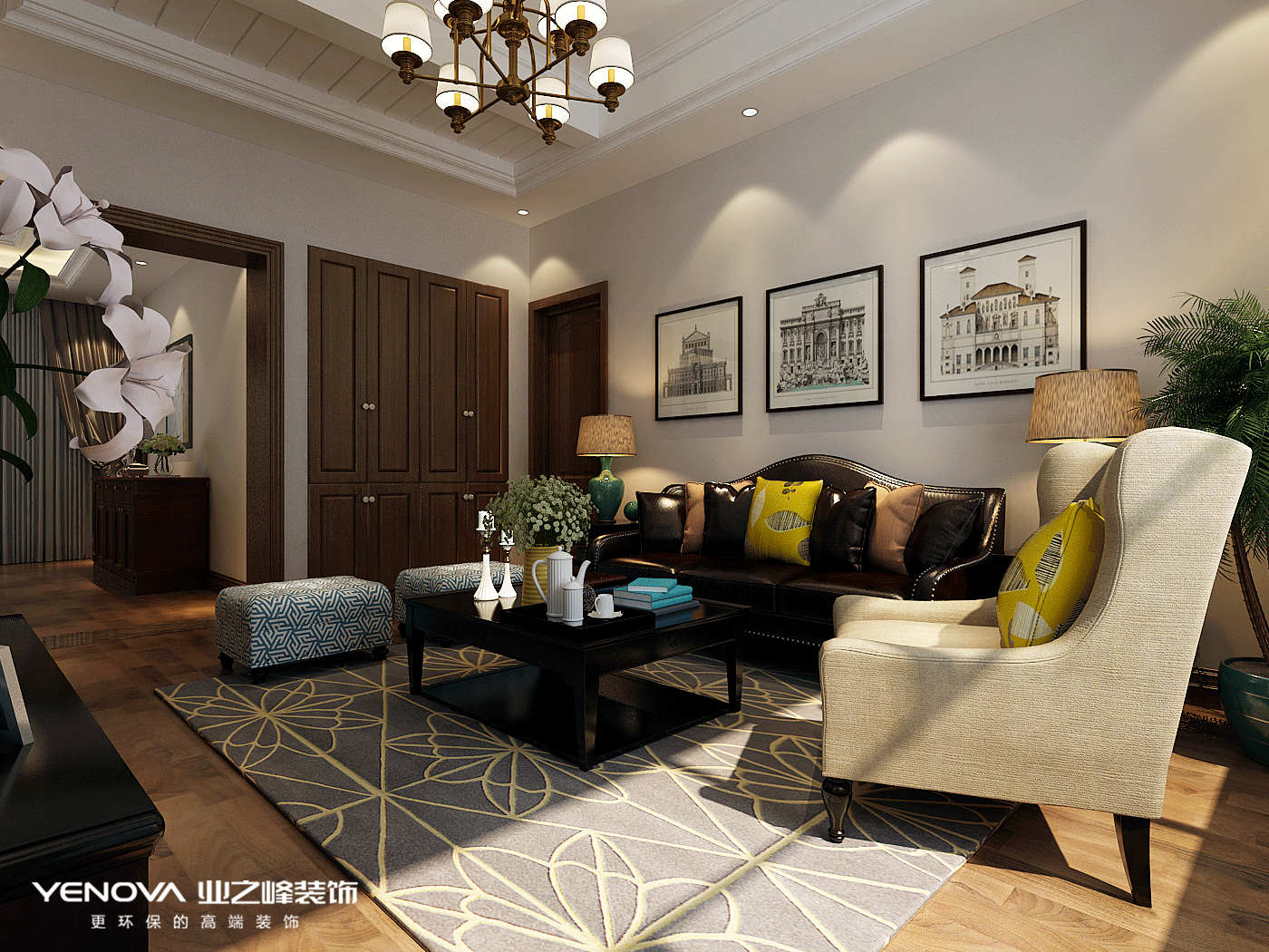 碧桂園別墅設計美式風格裝修效果圖，高端、大氣