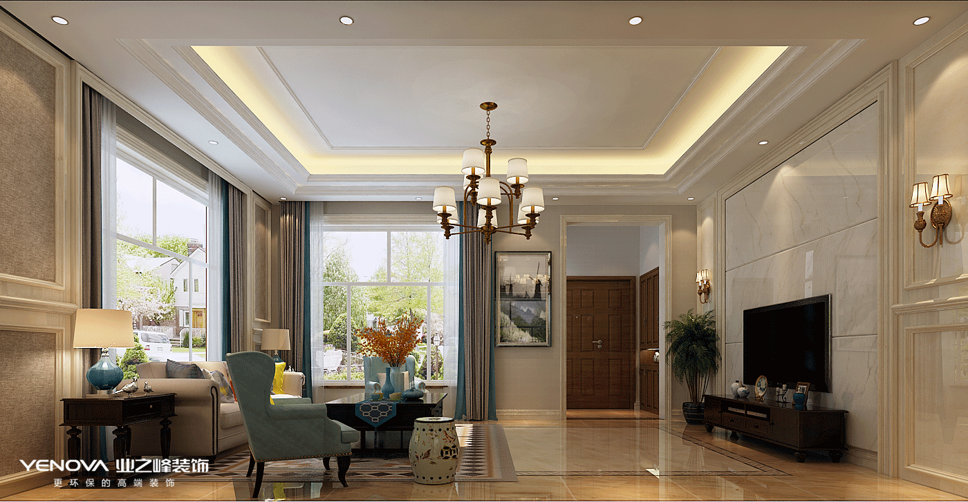 碧桂園別墅設計美式風格裝修效果圖，高端、大氣