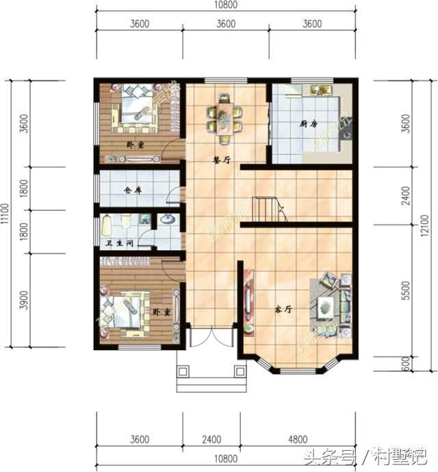 11*11米經(jīng)典兩層農(nóng)村小樓施工案例，附戶型方案設(shè)計圖