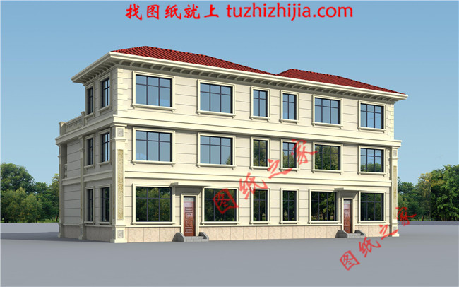 農(nóng)村建房兄弟雙拼三層，經(jīng)典的歐式風(fēng)格，大氣的外觀