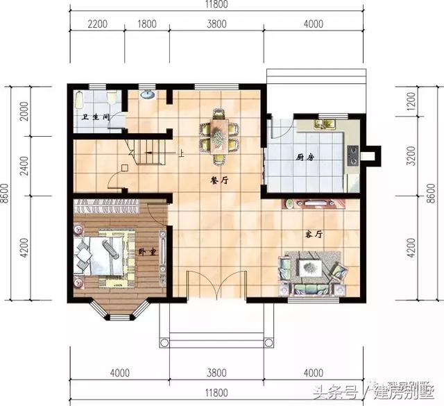 簡單二層帶飄窗的農(nóng)村小樓圖，實用、造價低