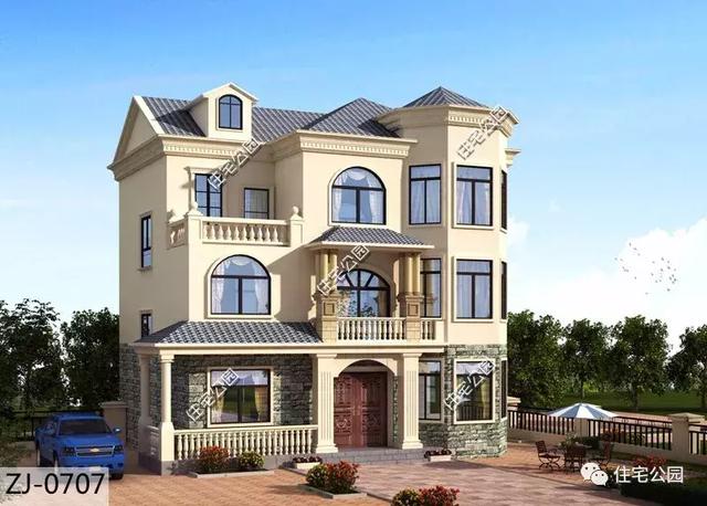 13X11米農(nóng)村3層別墅設(shè)計方案，現(xiàn)代結(jié)合歐式，好看