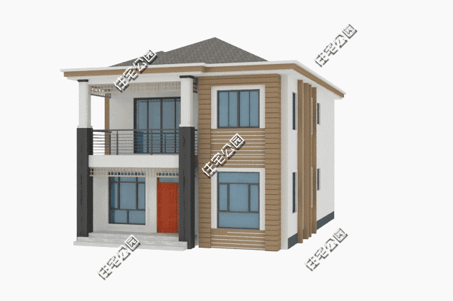 8米面寬自建農(nóng)村2層樓房設(shè)計圖，現(xiàn)代風(fēng)格