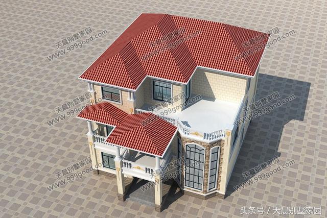 12X13米農(nóng)村三層樓房設(shè)計(jì)圖，外觀大氣