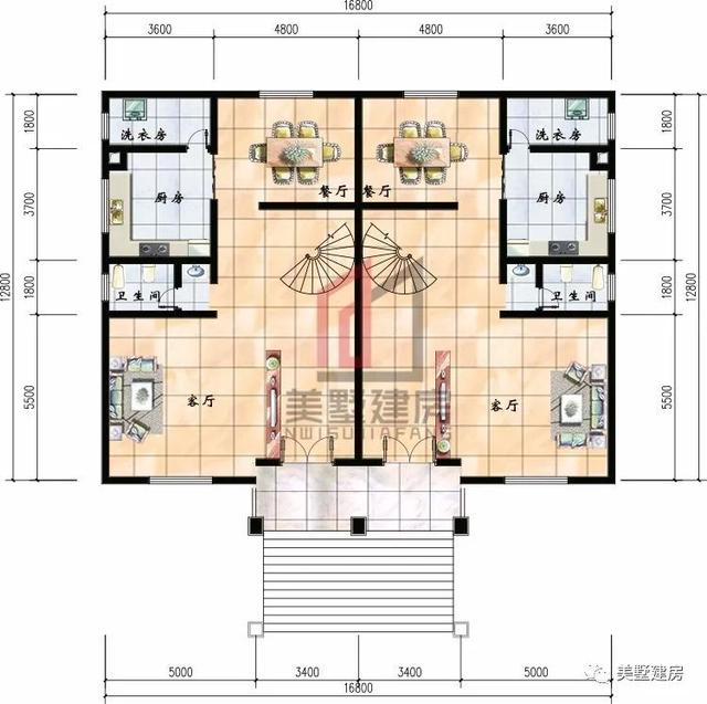 3套農(nóng)村雙拼樓房設(shè)計(jì)圖，哥倆好住雙拼
