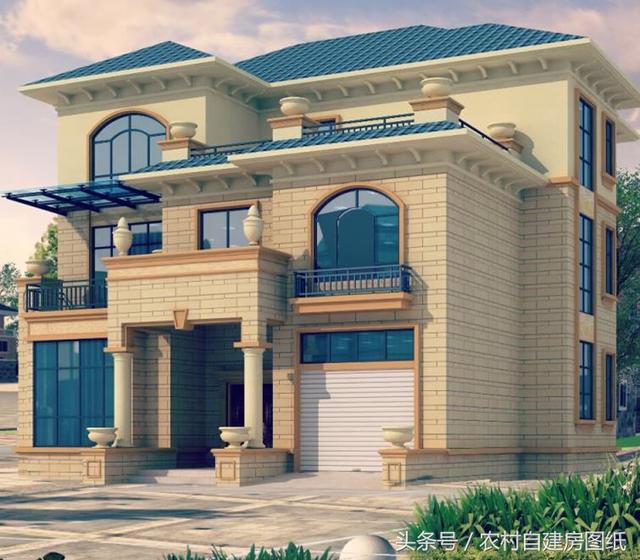 13X12米歐式豪華農(nóng)村樓房方案圖，很受歡迎