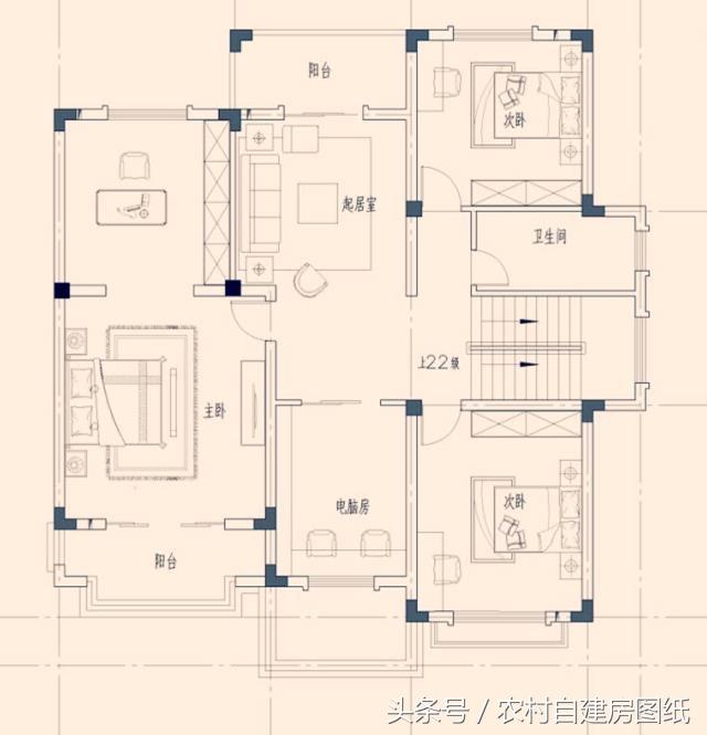 13X12米歐式豪華農(nóng)村樓房方案圖，很受歡迎