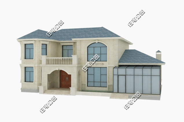 19X11米二層農(nóng)村別墅設(shè)計圖，帶陽光房