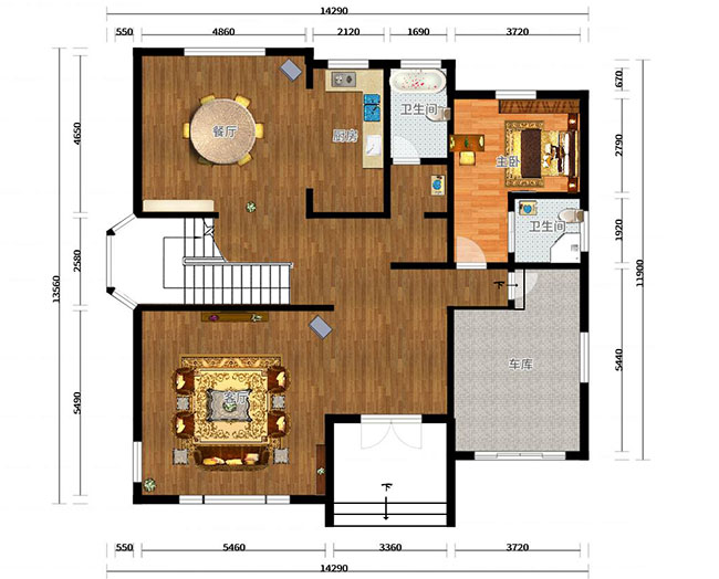 地中海風(fēng)格二層別墅設(shè)計(jì)圖紙，外觀精美、漂亮
