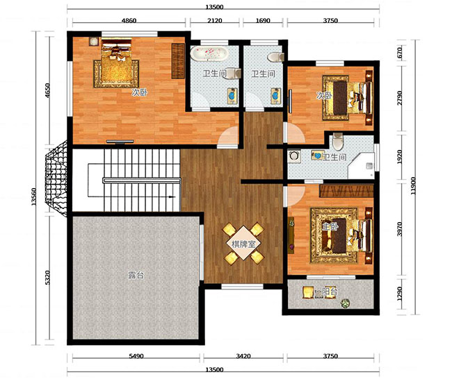 地中海風(fēng)格二層別墅設(shè)計(jì)圖紙，外觀精美、漂亮