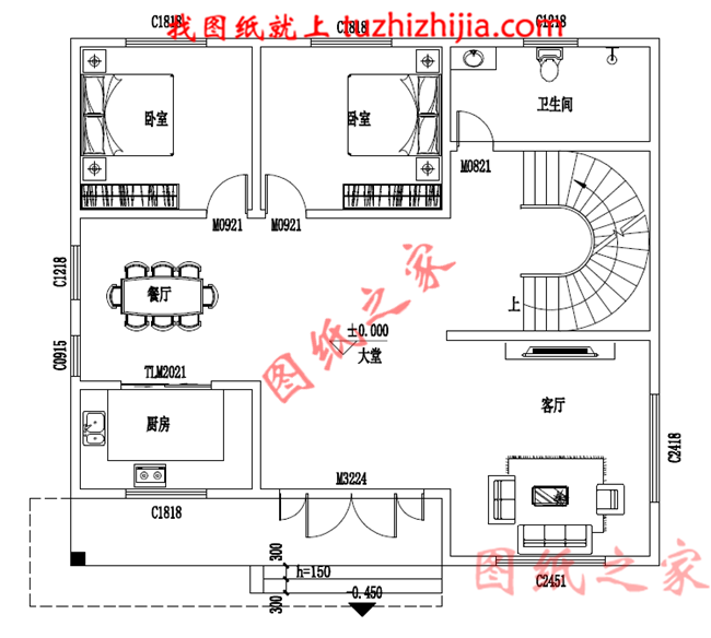 鄉(xiāng)下二層樓房住宅設計圖紙及效果圖，農村二層小洋樓