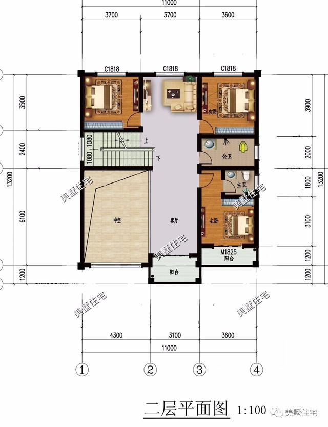 11X13米三層自建樓房設(shè)計圖，實用、大氣