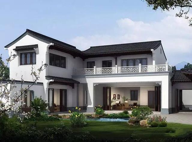 中式民宅別墅外觀效果圖大全，古香古色