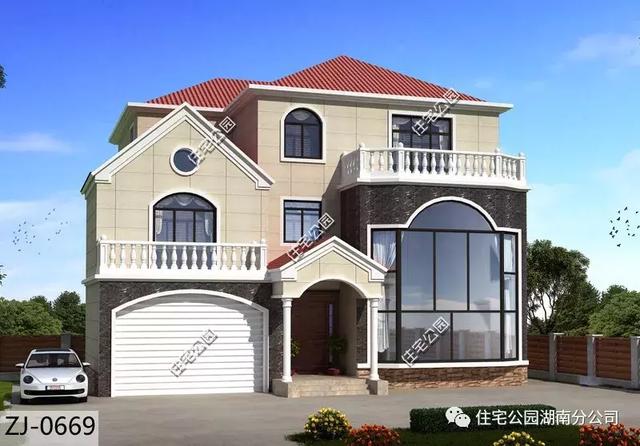 14.4X15.5米農(nóng)村三層別墅設(shè)計(jì)圖，好看又實(shí)用