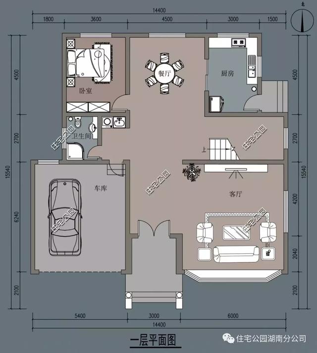 14.4X15.5米農(nóng)村三層別墅設(shè)計(jì)圖，好看又實(shí)用