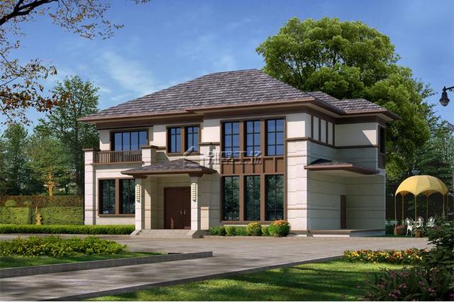 30萬(wàn)農(nóng)村二層樓房設(shè)計(jì)圖，新中式風(fēng)格