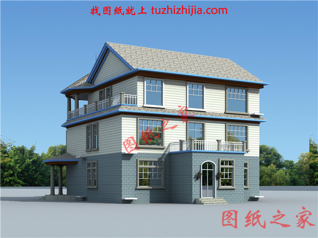 三層新農(nóng)村住宅房屋設(shè)計(jì)圖，溫馨美觀的戶型