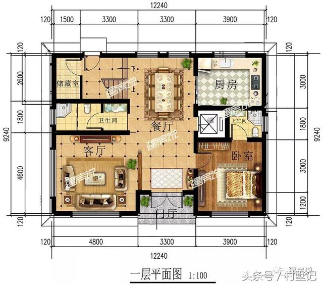 110平農村三層小洋樓設計方案圖，看完忍不住轉發(fā)了
