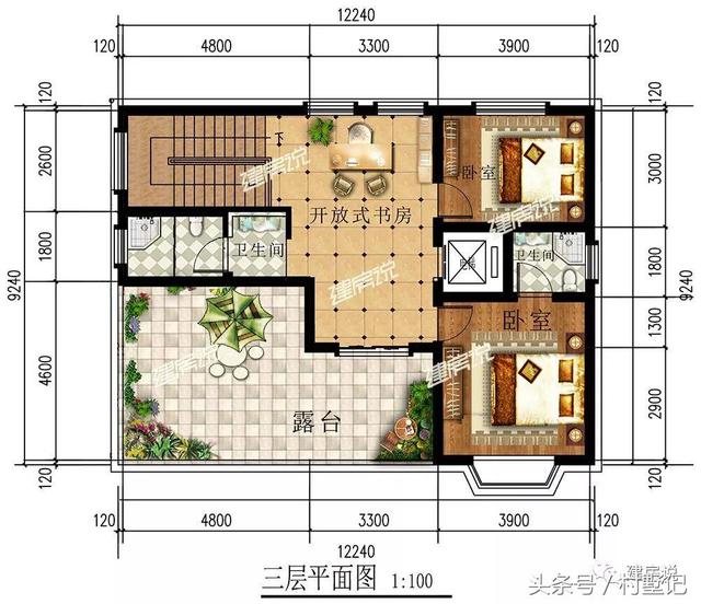 110平農村三層小洋樓設計方案圖，看完忍不住轉發(fā)了