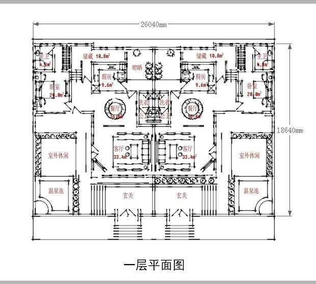 中式兄弟倆雙拼別墅設(shè)計(jì)方案圖，經(jīng)典中的經(jīng)典