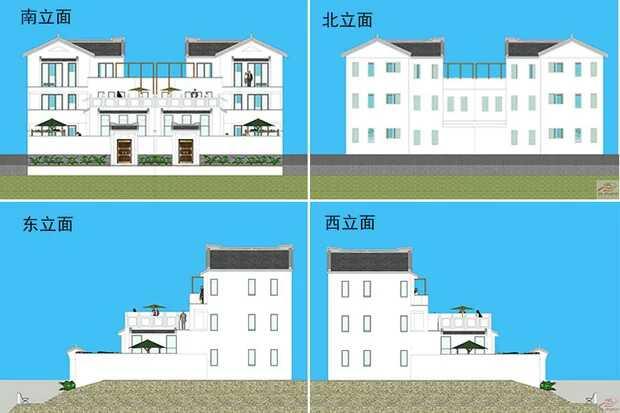 中式兄弟倆雙拼別墅設(shè)計(jì)方案圖，經(jīng)典中的經(jīng)典