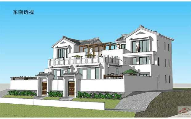 中式兄弟倆雙拼別墅設(shè)計(jì)方案圖，經(jīng)典中的經(jīng)典