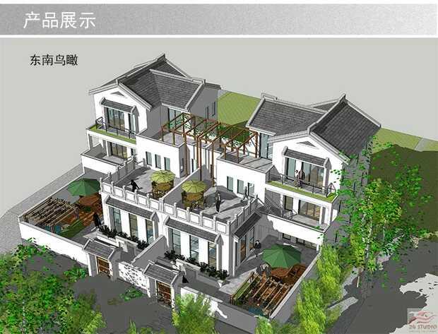 中式兄弟倆雙拼別墅設(shè)計(jì)方案圖，經(jīng)典中的經(jīng)典