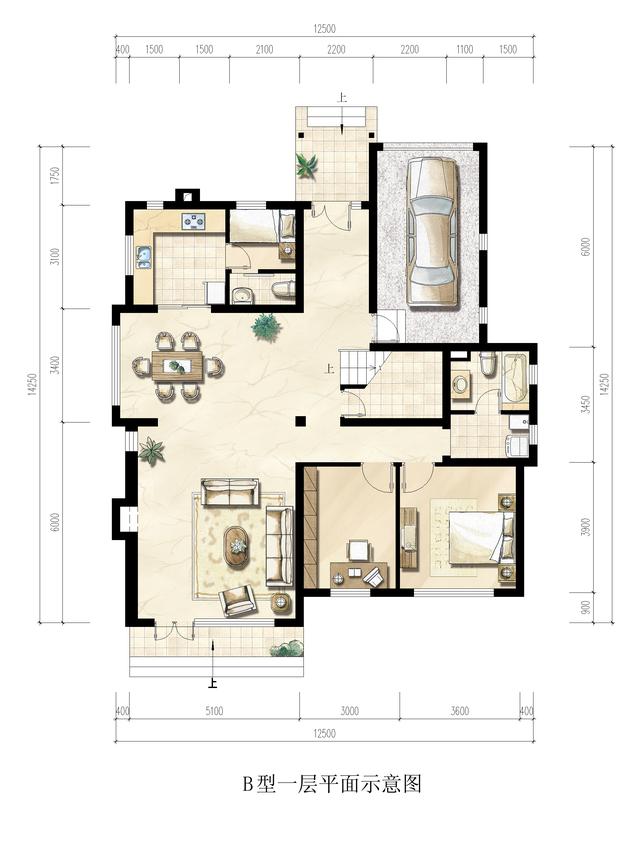 面寬12.5米農(nóng)村三層樓房設(shè)計(jì)，富有濃郁的田園氣息