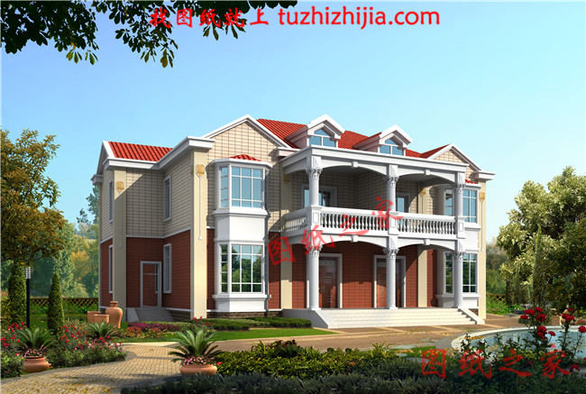 鄉(xiāng)村兄弟二層雙拼別墅設(shè)計圖，單戶120平米左右，戶型合理