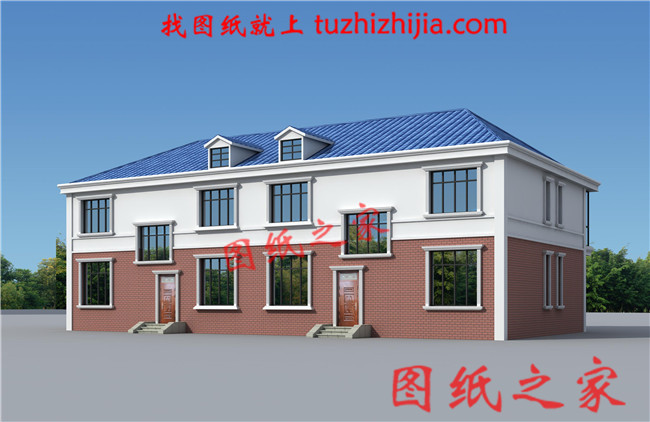 農村建房兄弟雙拼兩層住宅設計圖，單戶150平米左右