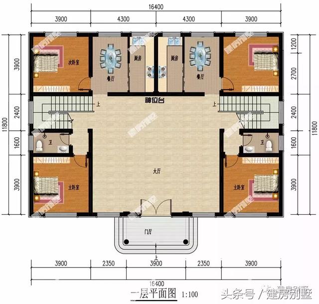 16*12米二層雙拼別墅設(shè)計(jì)圖，建好保證很有面子