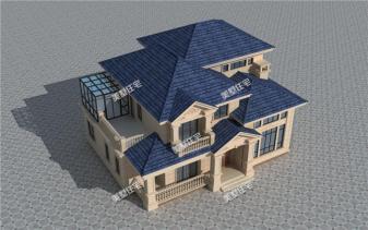 16*12米帶陽(yáng)光房二層小別墅設(shè)計(jì)圖，張揚(yáng)兼奢華