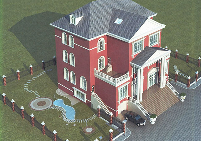 三層半（四層）雙拼別墅房屋設(shè)計(jì)圖，外觀大氣、漂亮