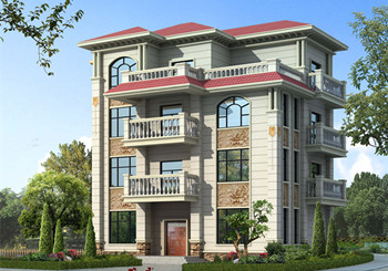 農(nóng)村四層樓房設(shè)計(jì)圖，占地120平方米，歐式風(fēng)格，高端大氣