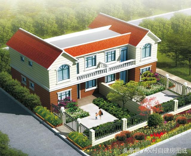 2款帶庭院的雙拼農(nóng)村自建房戶型圖，小宅基地可以看看