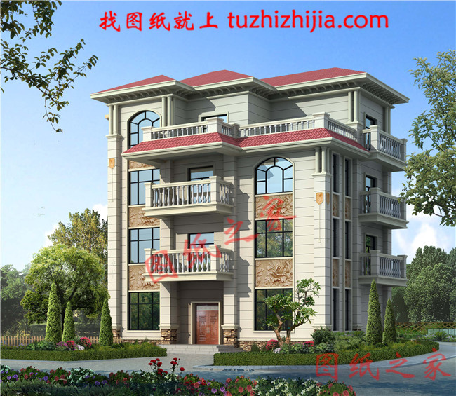 農(nóng)村四層樓房設(shè)計(jì)圖，占地120平方米，歐式風(fēng)格，高端大氣