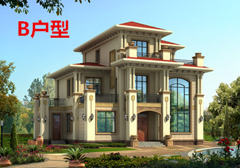 豪華歐式三層別墅住宅設計圖紙，占地面積150平方米