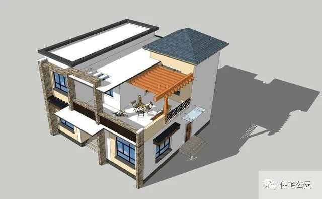 11X11米農(nóng)村現(xiàn)代二層樓房設(shè)計圖，布局真實用