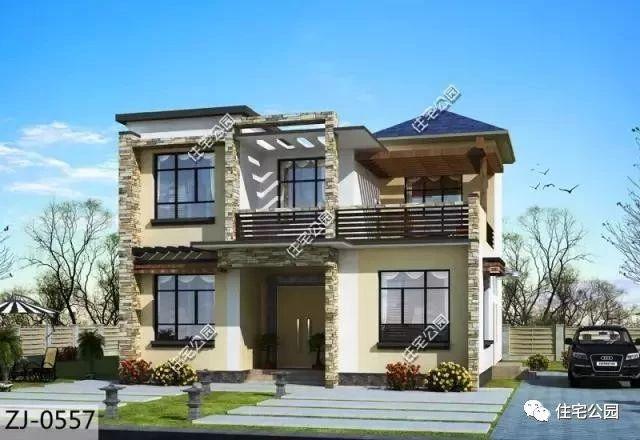 11X11米農(nóng)村現(xiàn)代二層樓房設(shè)計圖，布局真實用