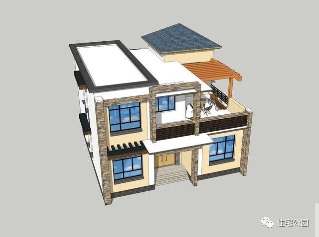 11X11米農(nóng)村現(xiàn)代二層樓房設(shè)計圖，布局真實用