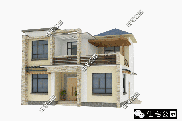 11X11米農(nóng)村現(xiàn)代二層樓房設(shè)計圖，布局真實用