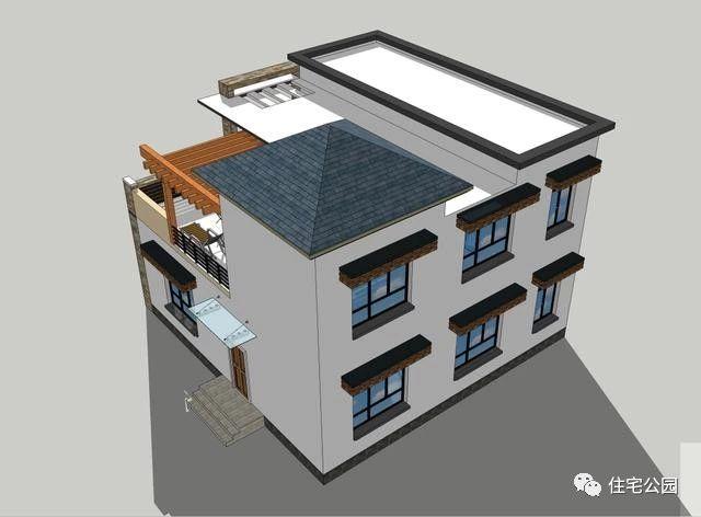 11X11米農(nóng)村現(xiàn)代二層樓房設(shè)計圖，布局真實用
